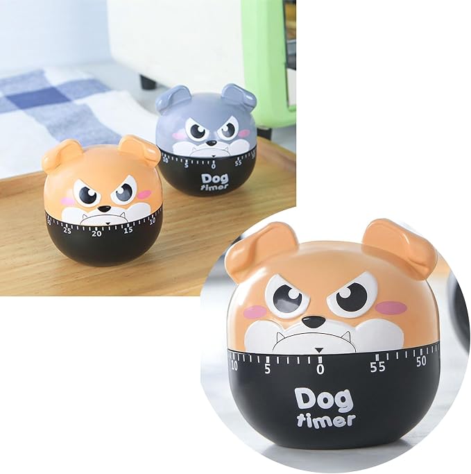 Cute Dog Kitchen Timer Manual Mechanical Rotating Alarm 55 Minutes Countdown - Image 3