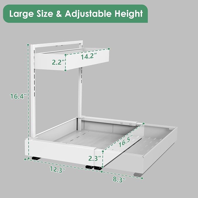 REALINN Expandable Under Sink Organizers and Storage, 2 Tier Under Cabinet - Image 5