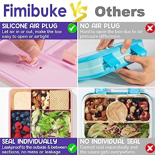 Fimibuke Bento Lunch Box for Kids, Toddler Bento Box with 4