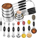 16 Pieces Measuring Cups and Magnetic Measuring Spoons Set Stainless Steel by KELOFKO