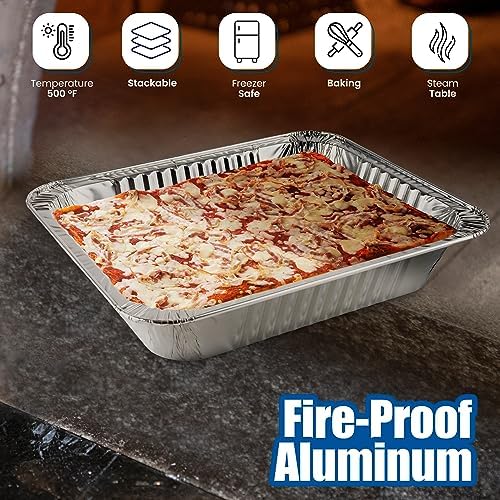 Aluminum Pans 9x13, 30 Pack – Disposable Half Size Foil Trays
