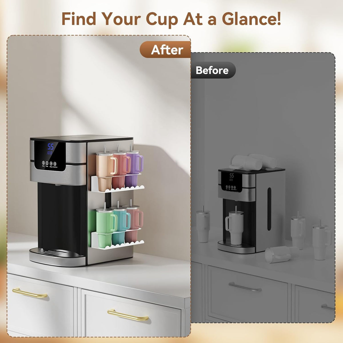 Magnetic Stanley Cup Holder for Fridge, Water Bottle Holder for