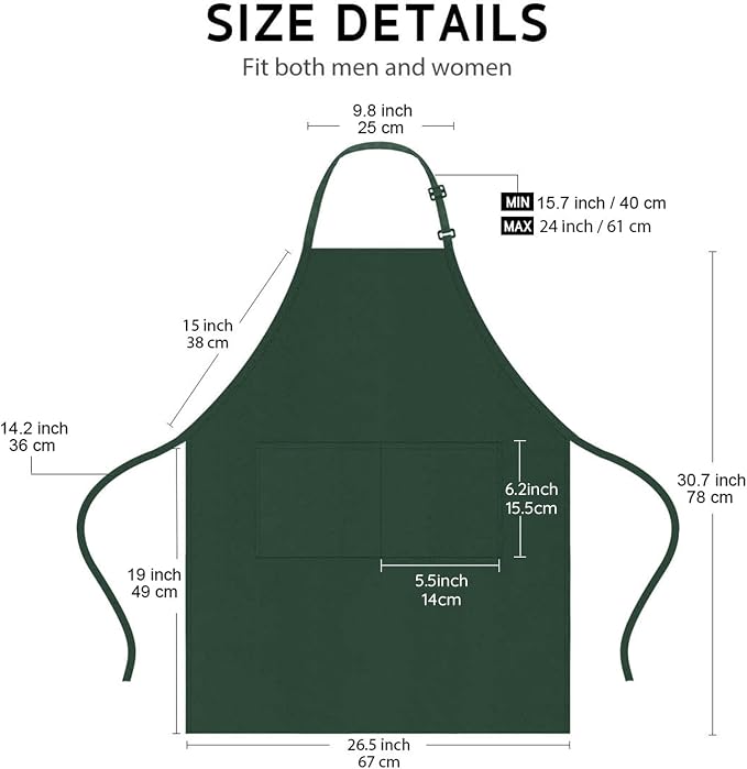 4 Pack Chef Apron, Waterproof Apron, Adjustable Apron - Image 4