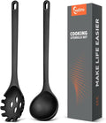 Silicone Spaghetti Spoon&Soup Ladle Cooking Utensils Set of 2, No Scratch by TesQita