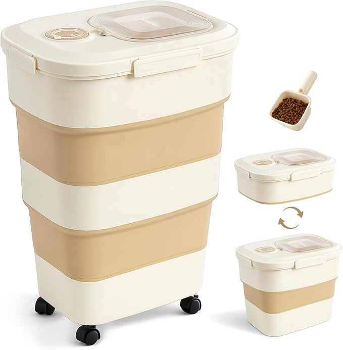 ZOMISIA 40-50lbs Dog Food Storage Container, Large Capacity Collapsible by Zomisia