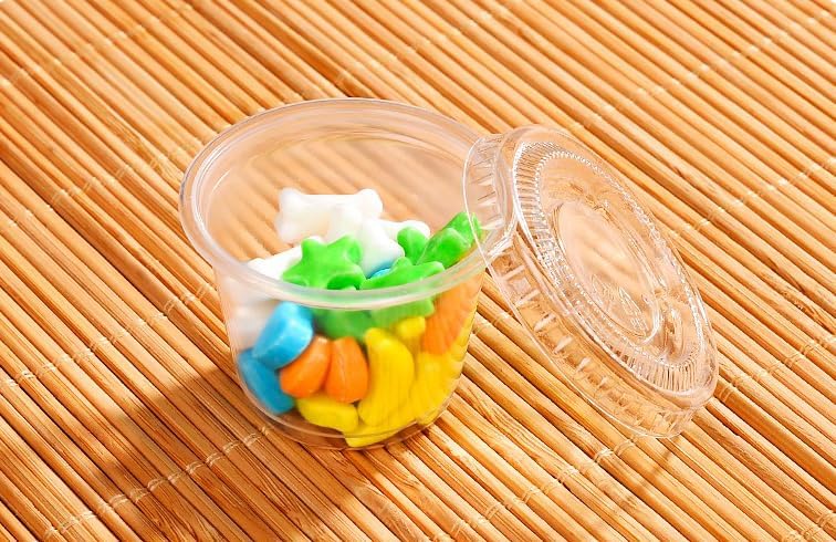 EDI [1 OZ, 100 Sets] Clear Disposable Plastic Portion Cups With