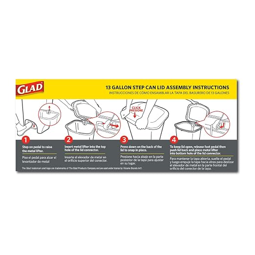 Glad 13 Gallon Trash Can 2 Pack | Plastic Kitchen Waste Bins - Image 6