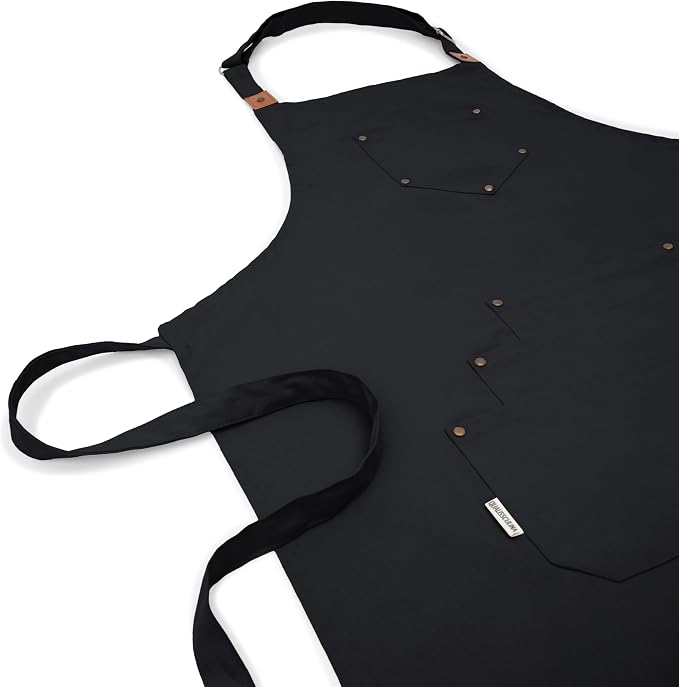 Cotton Canvas Apron for Women & Men – Adjustable Neck Strap & Waist Ties - Image 8
