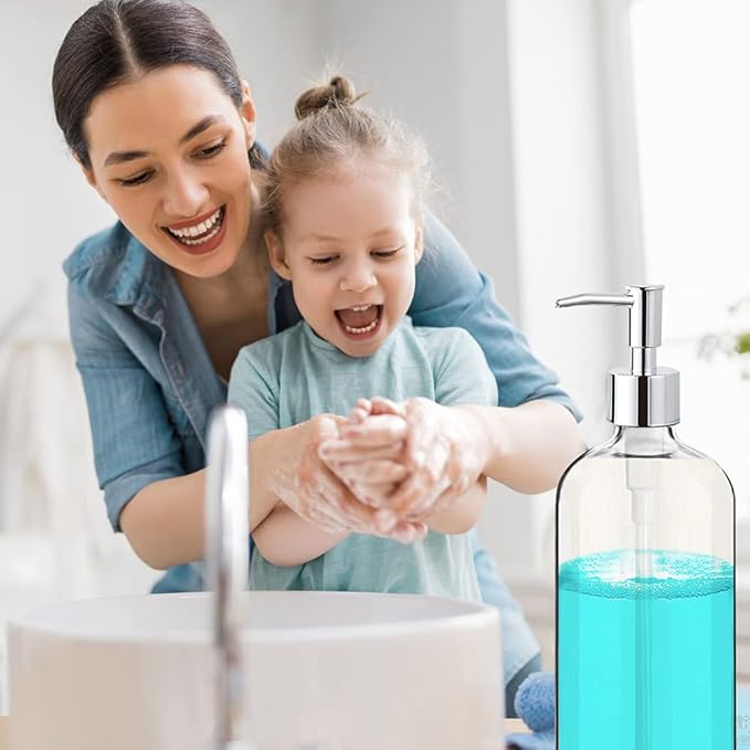 Clear Soap Dispenser with Rust Proof Pump, Waterproof Labels, Plastic Hand Soap - Image 6