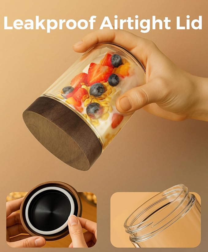 16oz 6 Pack Overnight Oats Containers - Image 3