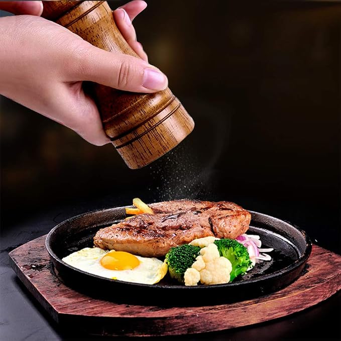 Salt and Pepper Grinders Set, Ouktor Manual Wooden Salt and Pepper Mills Shakers - Image 2