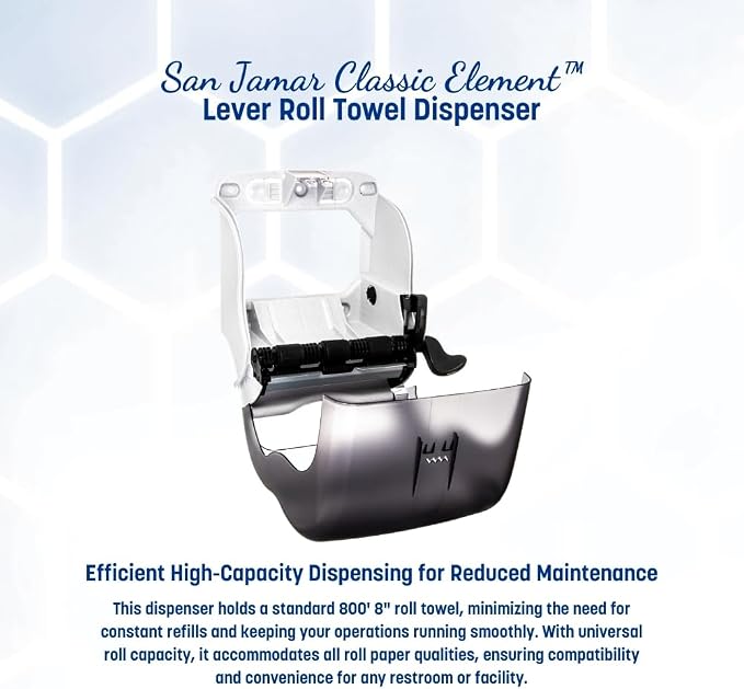 San Jamar Classic Element Paper Towel Dispenser Wall-Mounted Commercial Roll - Image 3