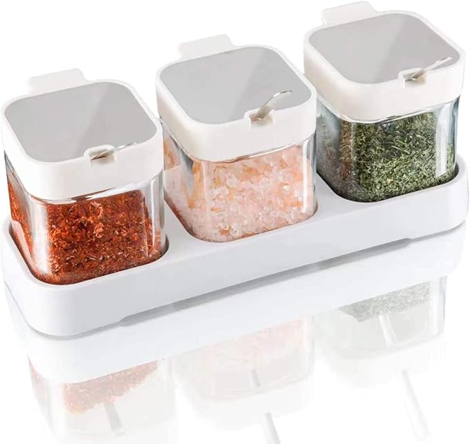 Mlici 8.6 oz Condiments Container Seasoning Jars, Kitchen Spicy Jars by Mlici