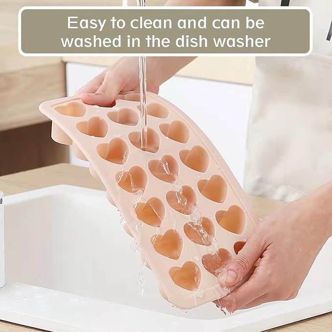 Heart Shape Ice Cube Tray, 21 Holes Silicone Ice Cube Mold - Image 7