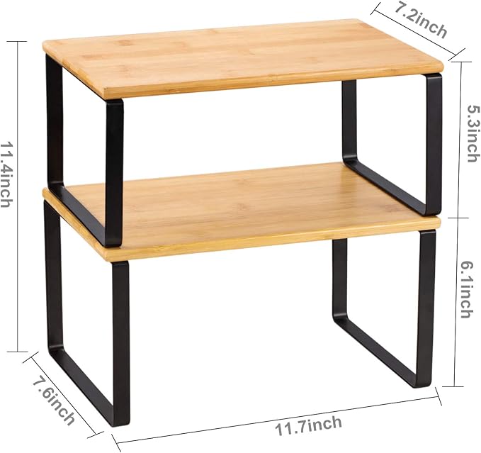 NEX Kitchen Cabinet and Counter Shelf Organizer, Stackable & Expandable - Image 3