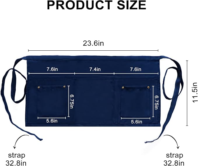 Server Apron with 5 Pockets - Image 6