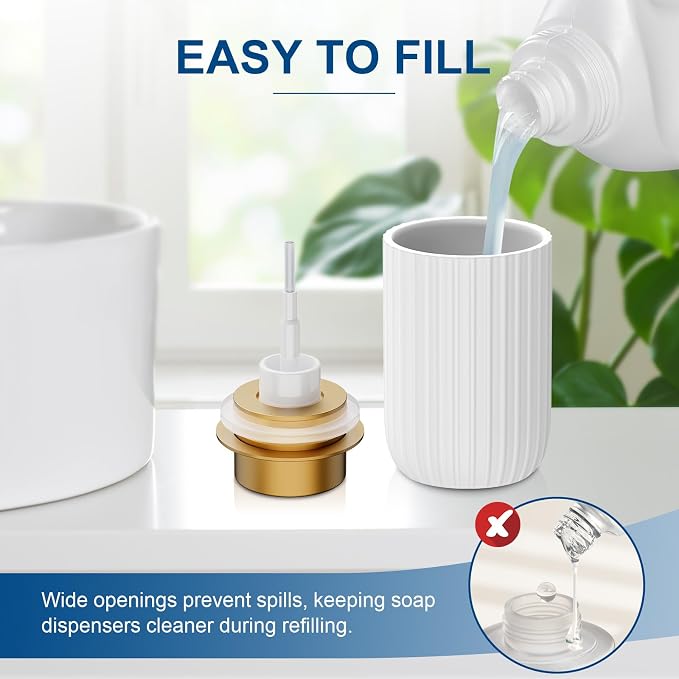 Ceramic Foaming Soap Dispenser, 12 oz Bathroom Foam Hand Soap Dispenser - Image 2