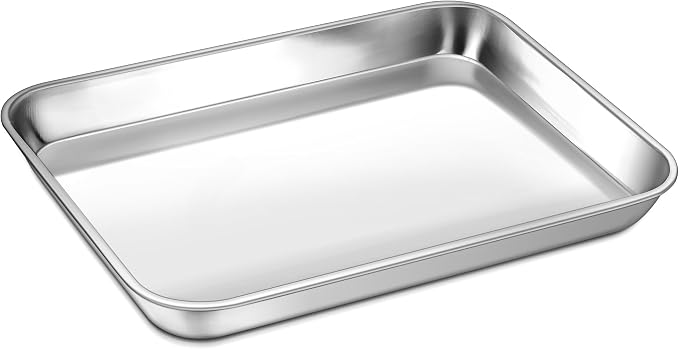 P&P CHEF 10.5 Inch Baking Cookie Sheet, Oven Pan Tray Stainless Steel Sheet Pan by PPCHEF