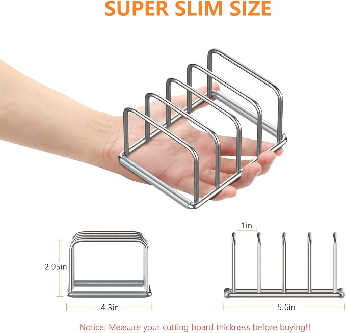 KORRTFID Cutting Board Organizer Stand Holder, 304 Stainless Steel Chopping - Image 2