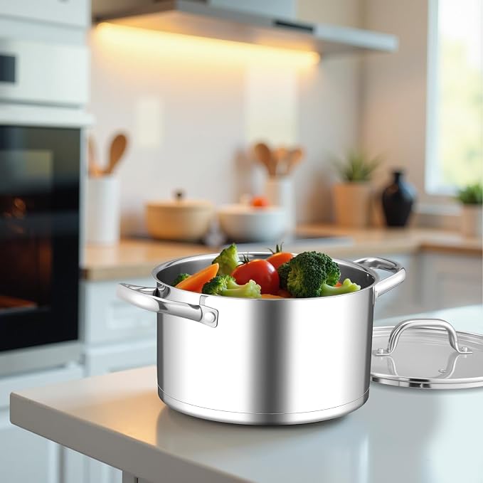 Leonyo Small Stock Pot, 4 Quart StockPot - Image 7