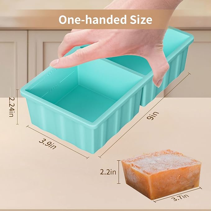Silicone Freezer Tray for Soup Ice Cubes: 2-Cup Freezing Tray - Image 7
