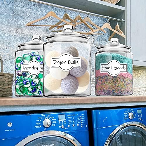 1.5 Gallon Glass Canisters with Airtight Lids, 2 Pack Flour & Cookie