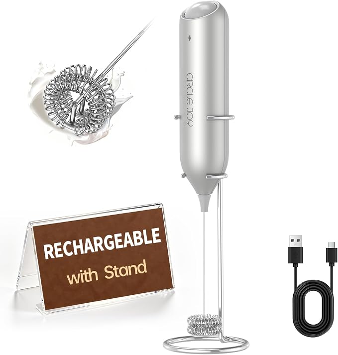 CIRCLE JOY Rechargeable Milk Frother Handheld by CIRCLEJOY
