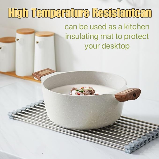 Roll Up Dish Drying Rack, 21.3" x 15.8" Over The Sink Dish Drying Rack - Image 7