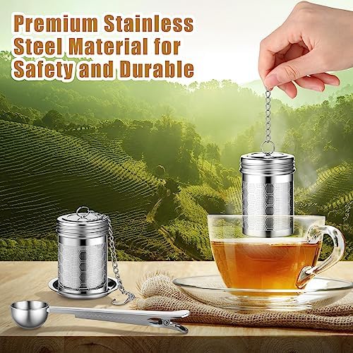Umigy 4 Pcs Tea Infuser for Loose Tea Set Stainless Steel, Silver