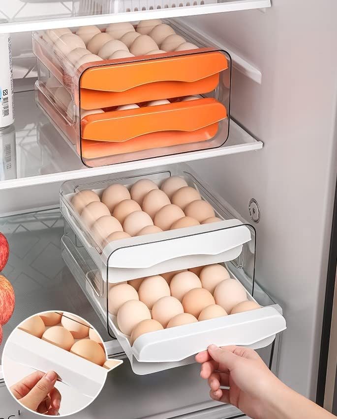 32 Capacity Egg Holder, Egg Storage Drawer, Organizer for Kitchen