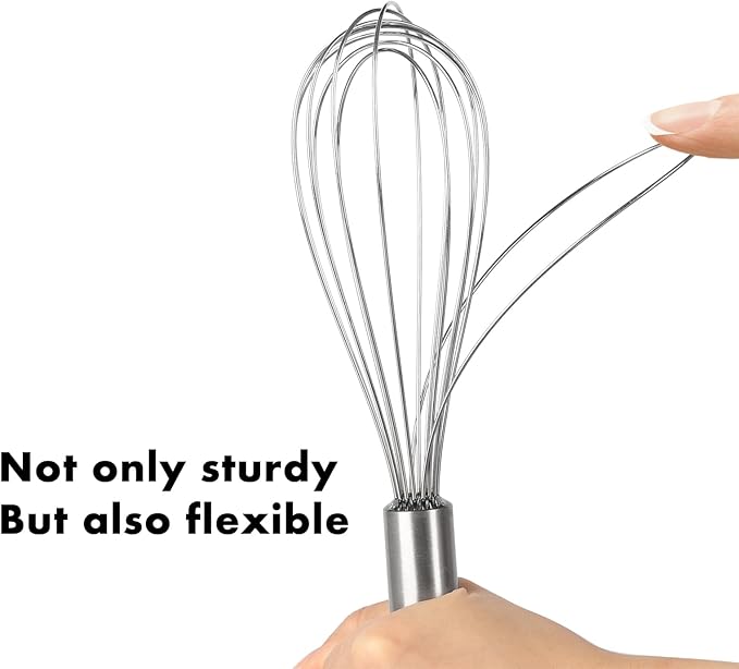 OYV 304 Stainless Steel Whisk Set, Dishwasher Safe Rustproof Metal Whisk - Image 8