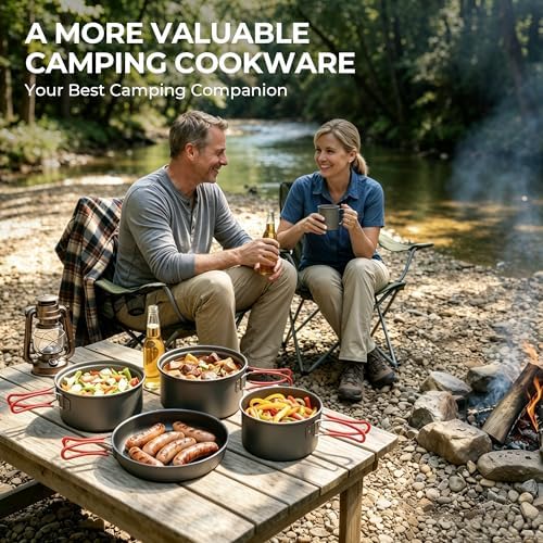 ALOCS Camping Cookware Set Camping Gear Compact Camping Pots and Pans