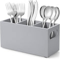 DRASTAR Wooden Silverware Caddy, Flatware Cutlery Holder, Kitchen Utensil Holder by EnhanceYourDailyLife