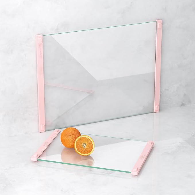 2PCS Glass Cutting Board with Silicone Grip, 80% Stronger Shatter Resistance by TemperedGlassManufacturer