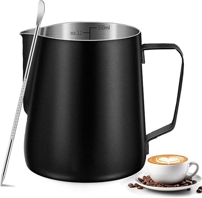 Milk Frothing Pitcher, 350ml/600ml Milk Frother Cup Stainless Steel Jug by UMUACCAN