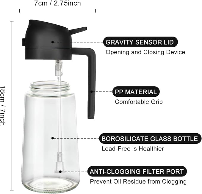 2 In 1 Oil Dispenser And Oil Sprayer, 16 Oz/470 Ml Oil Dispenser - Image 5