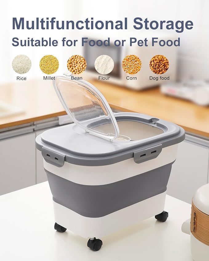 20-30 Lbs Rice Storage Container, Collapsible Food Storage Containers - Image 7
