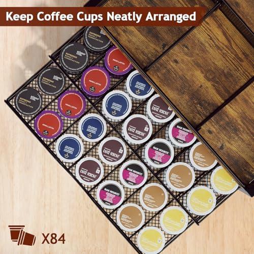 Homsorout Coffee Bar Organizer, Holds 84 K Cup