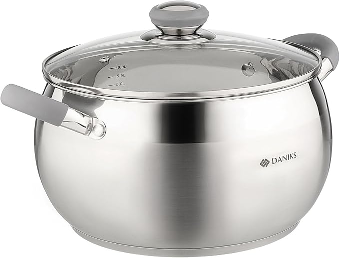 Daniks Modern 7 Quart Stainless Steel Stock Pot by Daniks