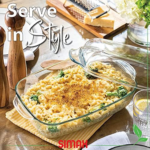 Simax 3 Quart Glass Casserole Dish with Lid