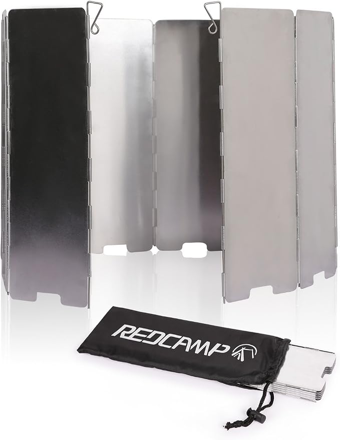 REDCAMP 2pcs Folding Outdoor Stove Windscreen, 10 Plates Aluminum Camping Stove - Image 8