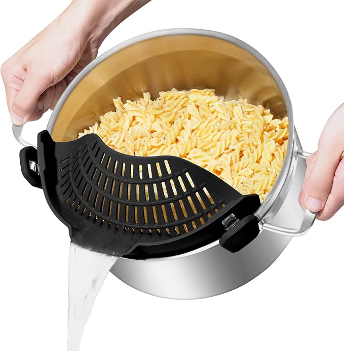 Large AUOON Clip on Strainer for All Pots and Pans by AUOON