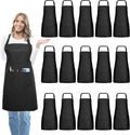 15 Pcs Adult Aprons Bulk with Pockets Adjustable Bib Chef Apron by IMERAGO