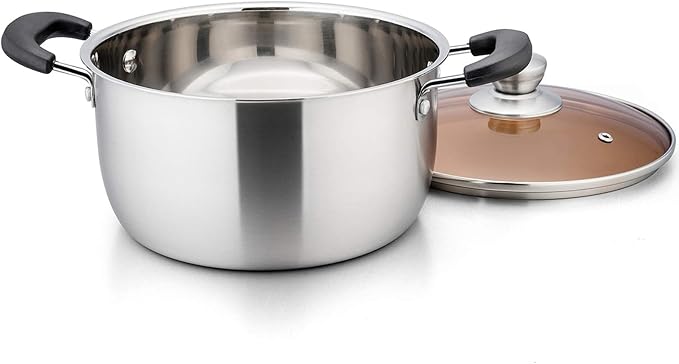 P&P CHEF 6 Qt Stockpot with Lid, Stainless Steel Cooking Stock Pot - Image 7