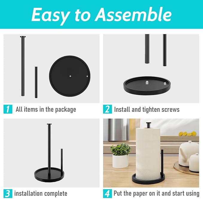 Paper Towel Holder Countertop, Standing Paper Roll Holder - Image 9