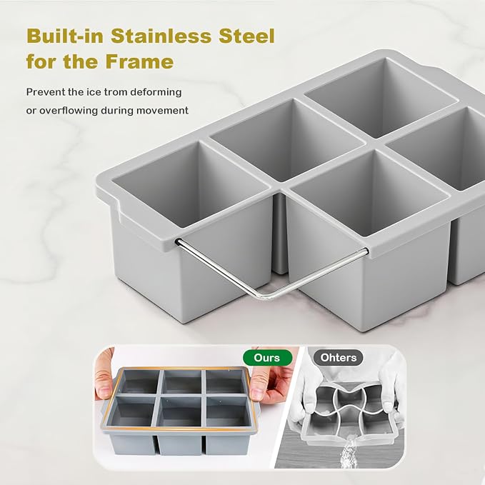 Large Ice Cube Trays for Whiskey, silicone ice cube trays - Image 4