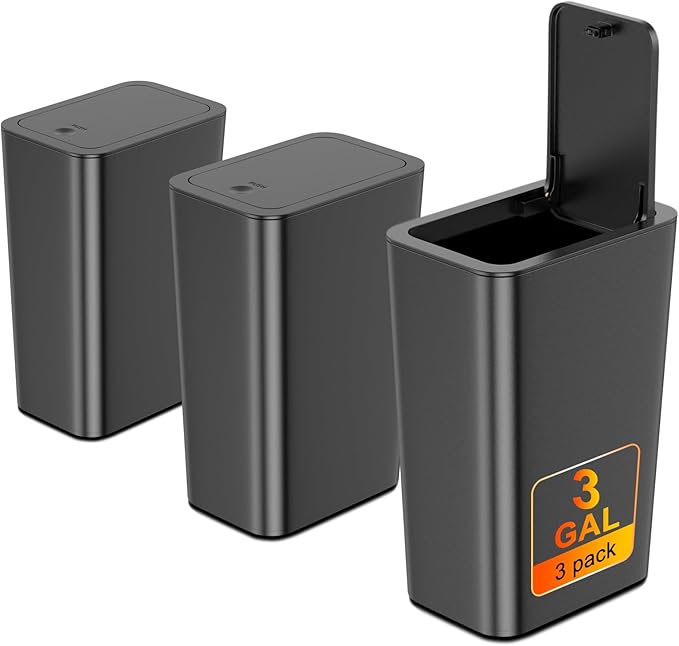 N. NETDOT 3 Pack 3 Gallon Small Trash Can by NNETDOT