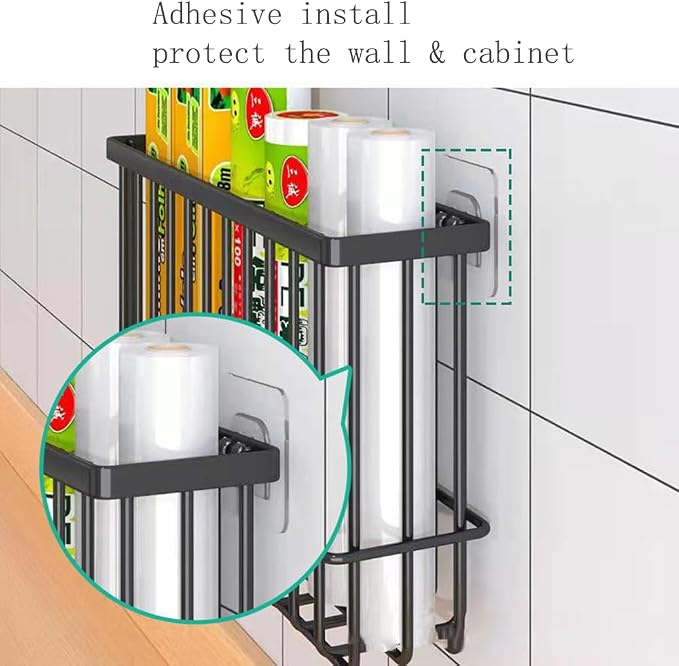 2 Piece Kitchen Cabinet Door Storage Box, Self Adhesive Wall Mounted Storage - Image 5
