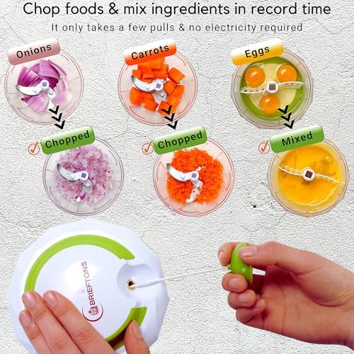 Brieftons QuickPull Manual Food Chopper, 4-Cup