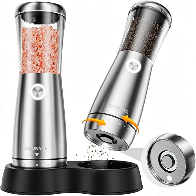 Electric Salt and Pepper Grinder Set by Chunyee